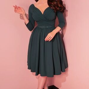 Starlet Swing Dress in Hunter Green - Vixen by Micheline Pitt